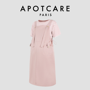 法国 APOTCARE 孕妇装夏季简约条纹上衣甜美淑女宽松连衣裙套装