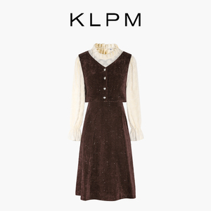 韩国KLPM哺乳连衣裙哺乳衣外出春秋款辣妈产后浦乳期灯芯绒打底衣