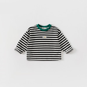 法国Jacadi kid男女宝宝秋装条纹T恤1-2-3岁百搭长袖小童洋气上衣