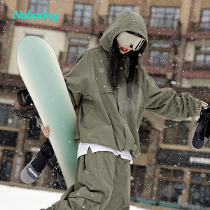 Nobaday滑雪服男女款冬季新款单双板防水防风专业户外滑雪衣美式