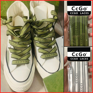 匡威gucci适用1970s帆布鞋联名丝带鞋带字母logo酷奇包装绳绿白色