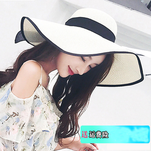 沙滩帽子波西米亚海边出游大帽檐女夏海滩度假韩版太阳凉草帽遮阳