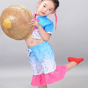 小荷风采儿童三沙海娃舞蹈演出服赶海的姑娘新斗笠时尚复古表演服