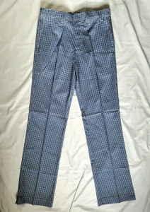 阿迪达斯高尔夫服装荧黄长裤男士修身白色裤子蓝格裤子薄款球裤