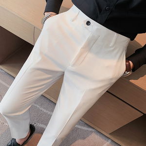 白色裤子男款春季2024新款休闲西裤垂坠感高级感男士春款西装长裤
