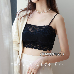 蕾丝内衣女夏季薄款小胸聚拢花边细带美背心无钢圈抹胸裹胸文胸罩