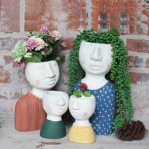 欧式创意人像花瓶诗人之家人物花盆雕塑花器干花花瓶阳台花园装饰