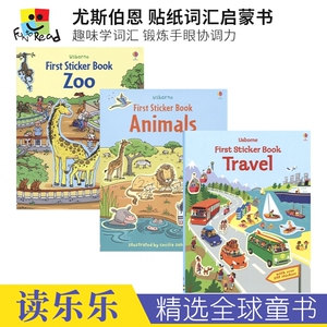 Usborne First Sticker Book Zoo Animals Travel 尤斯伯恩 儿童贴纸英语词汇启蒙 学词汇 动物园 动物 旅行主题 英文原版进口图书