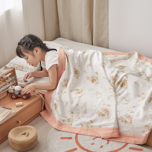 A类儿童竹纤维纱布毯子婴儿宝宝毛巾被幼儿园午睡盖毯学生空调被