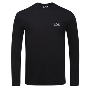 欧洲站新款大牌男士圆领长袖t恤休闲运动修身纯色印花EA7打底衫