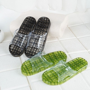 水晶浴室拖鞋按摩镂空防滑男洗澡漏水塑料家用居家凉拖鞋女夏室内