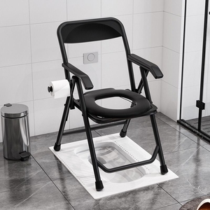 老年人孕妇坐便器病人可折叠不锈钢坐便椅子家用厕所移动马桶凳子