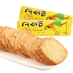 好丽友高笑美全麦芝麻饼干70g薄脆香酥饼干 韩国进口休闲零食品
