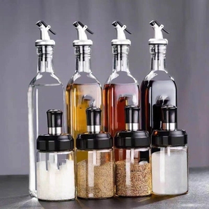 玻璃调料盒厨房调料瓶子套装盐罐防潮家专用组合调味料罐酱油醋