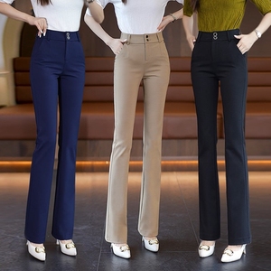 垂感微喇裤女春夏季韩版新款时尚小个子高腰喇叭裤休闲西裤子薄款