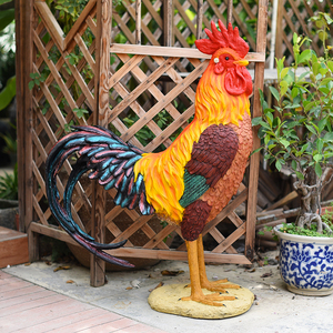 户外仿真大公鸡摆件鸡造型工艺品花园庭院阳台美陈农家乐装饰落地