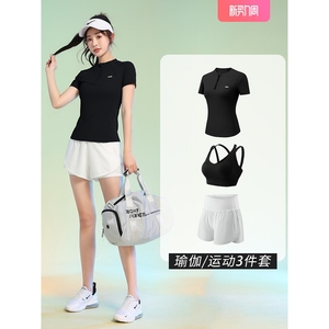 李宁运动套装女秋季透气短袖网球跑步速干衣专业羽毛球训练网红健