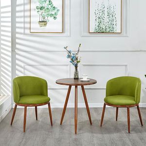 北欧仿实木洽谈餐桌椅组合现代简约小户型创意休闲圆桌奶茶店椅子