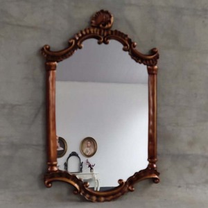 欧式美式轻奢防水浴室镜装饰镜梳妆镜复古卫浴镜化妆异形玄关镜子