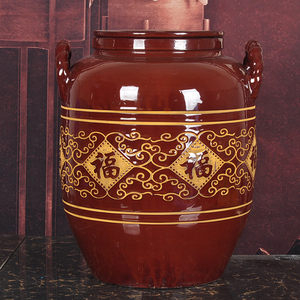 土陶坛家用装油坛菜油猪油罐腌肉缸50/100斤油壶米桶陶瓷存储水缸