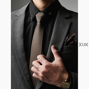 6cm韩版懒人拉链式领带男正装商务上班工作职业新郎结婚休闲窄版