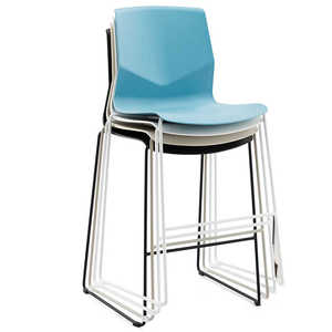 可堆叠高脚凳子北欧会议椅塑料酒吧椅家用餐厅椅咖啡椅甜品店椅子
