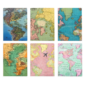 跨境外贸欧美世界地图多功能护照包印花旅行护照夹PU证件保护套