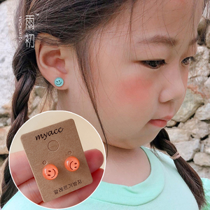 韩国进口儿童无耳洞耳钉女童卡通耳环女孩耳贴宝宝吸铁石耳夹配饰