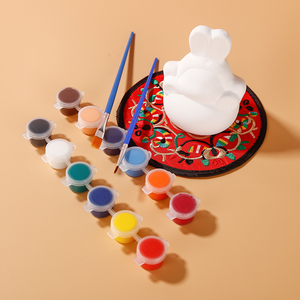 兔年吉祥物新年手工diy陶瓷兔爷 泥人泥塑制作美术彩绘教学材料包