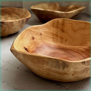 侘寂风原木果盘整木水果盘木质木头托盘木制实木果盆木盘木盆木碗