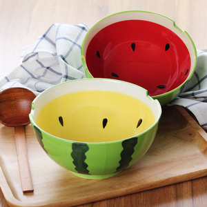 创意儿童卡通陶瓷碗家用大碗泡面碗汤碗可爱碗筷套装学生日式餐具