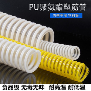 PU聚氨酯塑筋管食品级TPU塑筋增强波纹管内壁平滑物料颗粒输送管