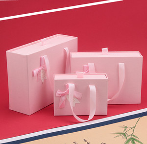 粉色抽屉式喜糖盒可放烟欧式高档韩式简约结婚回礼纸盒生日礼物盒
