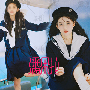 新款昭和画册复古JK制服写真摄影服装日系少女个性海军学院风套裙