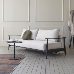 丹麦依诺维绅客厅功能沙发赛博北欧轻奢黑色实木扶手折叠沙发床