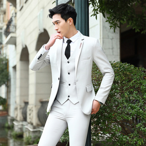 男士西服套装韩版商务正装修身结婚西服外套伴郎职业应聘毕业礼服