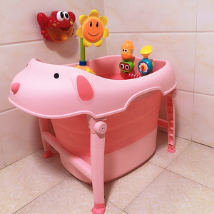 儿童洗澡桶可折叠中大童4岁以上宝宝冬天泡澡桶大号圆形婴儿浴盆