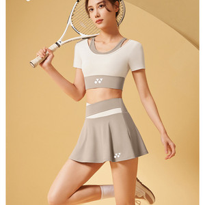 羽毛球服女套装假两件防走光长裤健身短裙运动网球训练裤