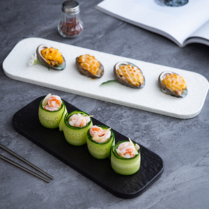 寿司盘创意陶瓷盘子日式餐盘长方波浪盘料理店专用瓷碟子寿司盘子