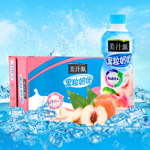 美汁源果粒450ml*15瓶装整箱奶优蜜桃味 江浙沪皖可送