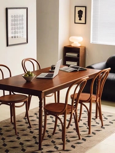 北欧中古实木餐桌椅组合客厅复古饭桌长方形咖啡厅桌子办公桌书桌