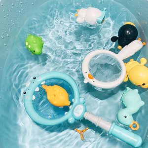 柯尔鸭捞捞乐儿童发条鸭戏水小恐龙钓鱼捞网宝宝动物喷水洗澡玩具