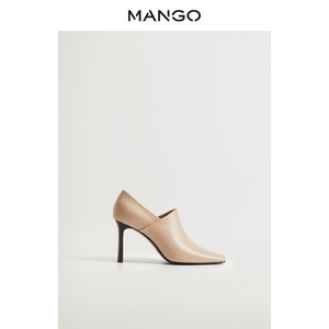 MANGO女装高跟鞋2020秋冬新款方头设计套脚高跟鞋，全新