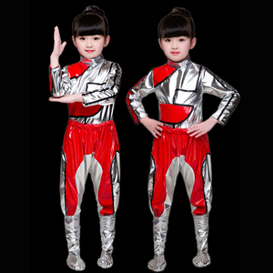 小荷风采震震天表演服饰少儿打鼓服科幻机器人演出服儿童舞蹈服装