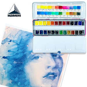 意大利Maimeriblu美利蓝蜂鸟水彩颜料美丽蓝固体水彩画工具套装美术专业艺术家单一色素水彩固彩24色40色分装