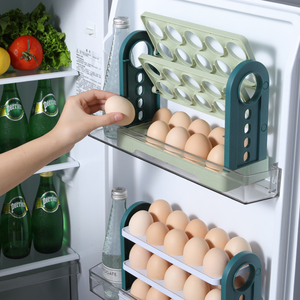 鸡蛋收纳盒冰箱用侧门整理盒可翻转厨房保鲜盒专用鸡蛋盒手提架托