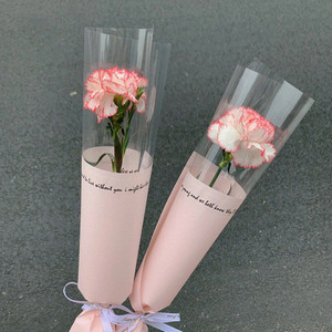 情人节单支花束包装透明单枝袋子520女神节教师康乃馨鲜花包装袋