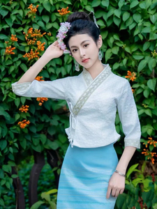 新款西双版纳傣族服装女长裙工作服传统傣族裙生活套装日常泰式