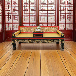 新中式古典复古雕刻实木罗汉床客厅沙发榆木床榻定制整装