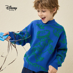Disney/迪士尼男童半高领毛衣2023冬装宝宝保暖打底针织衫中小童